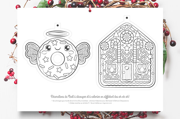 Des décorations de Noël à imprimer, découper et colorier en sifflotant des oh oh oh !